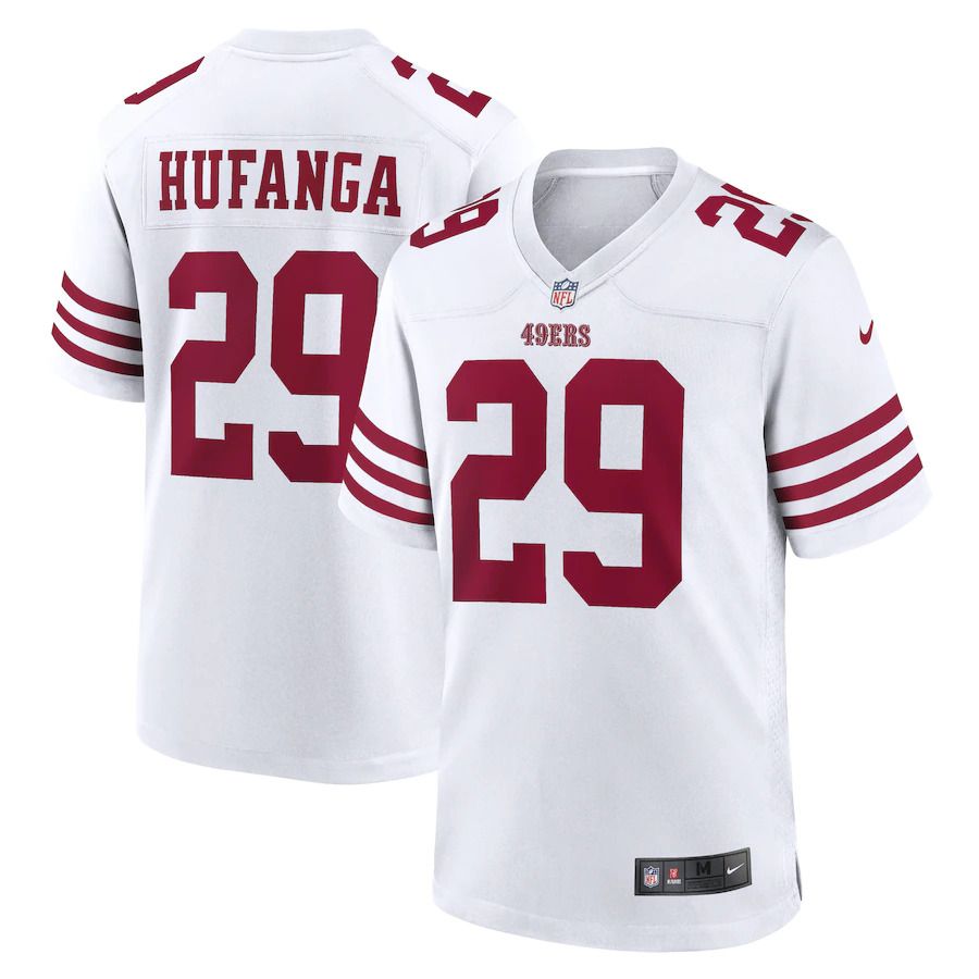 Men San Francisco 49ers 29 Talanoa Hufanga Nike White Away Game Player NFL Jersey